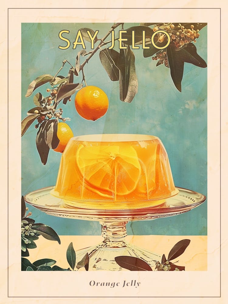 Collage Rétro Gelée Orange 2 - Affiche