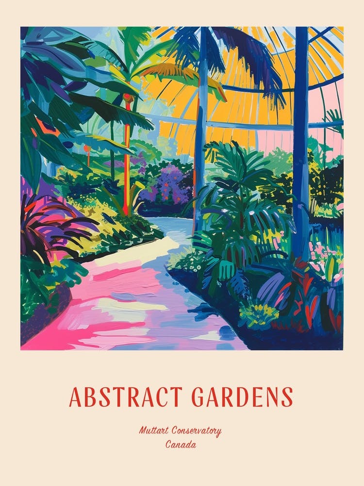 Colourful Gardens Muttart Conservatory Canada 2 Red Poster