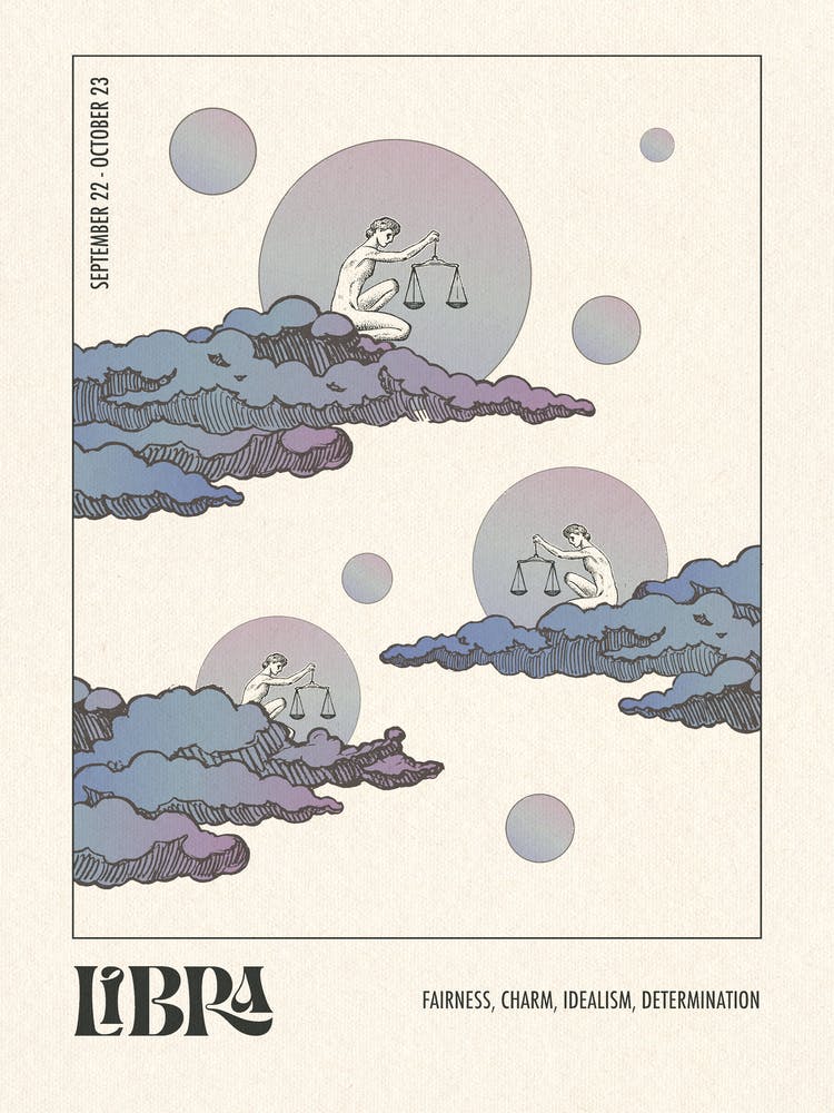 Libra Star Sign Zodiac Art