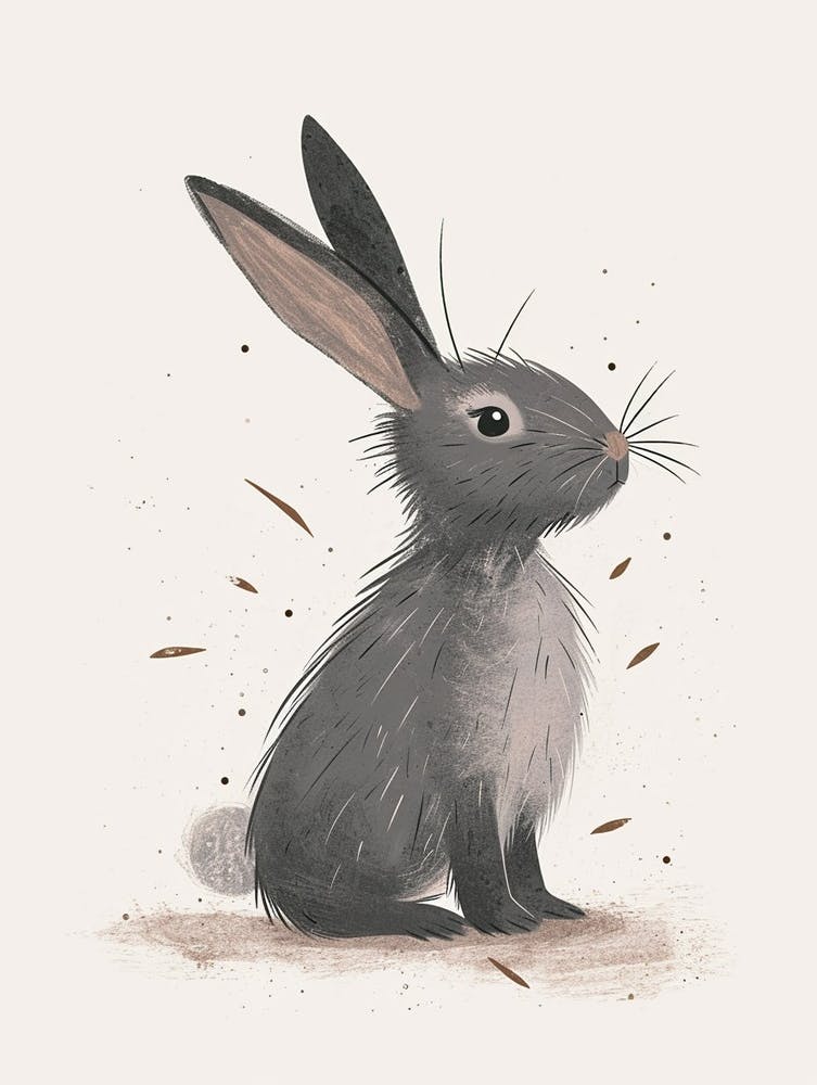 Jersey Wooly Rabbit Nursery Illustration 1