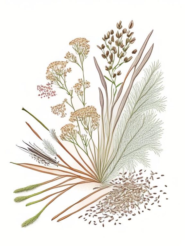 Caraway Seeds Spices And Herbs Pencil Illustration 2