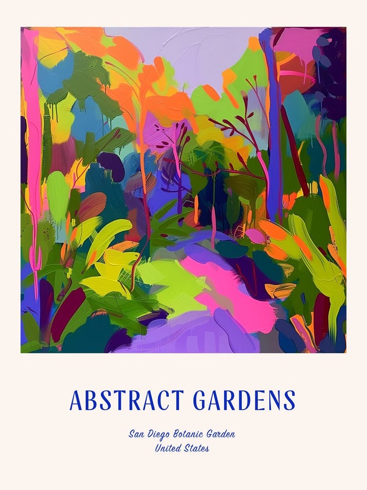 Colourful Gardens San Diego Botanic Garden Usa 2 Blue Poster