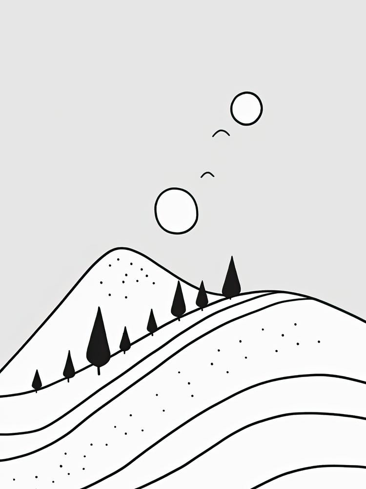 Mountains Minimalistic Line Art 3