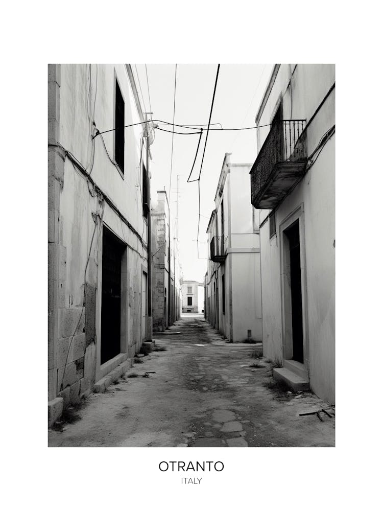 Poster Of Otranto, Italy, Black And White Photo 4