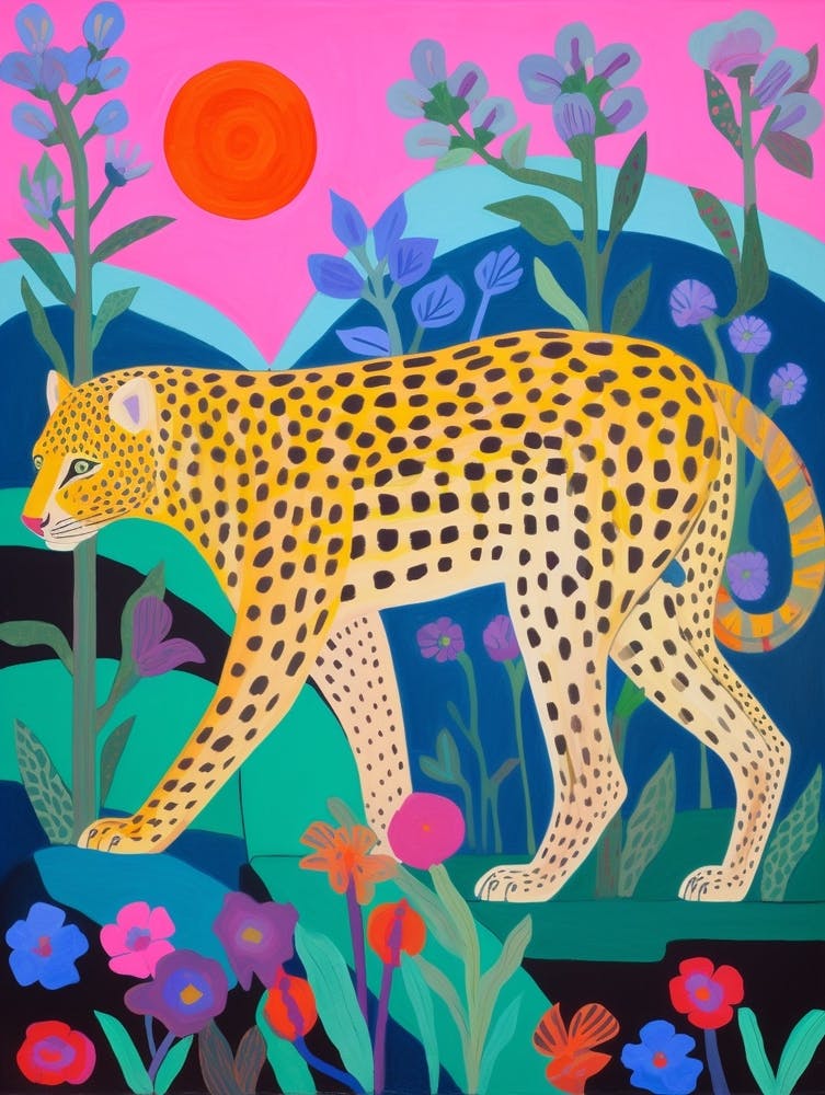 Maximalist Animal Painting Leopard 2