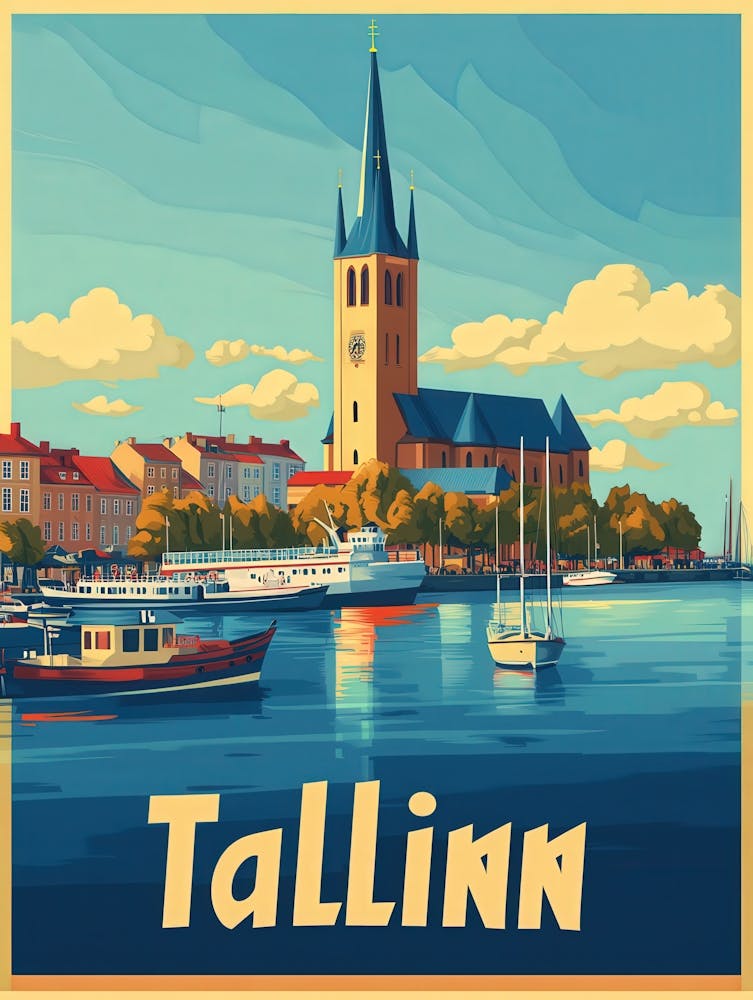 Aihrgdesign A Retro Travel Poster For Tallinn