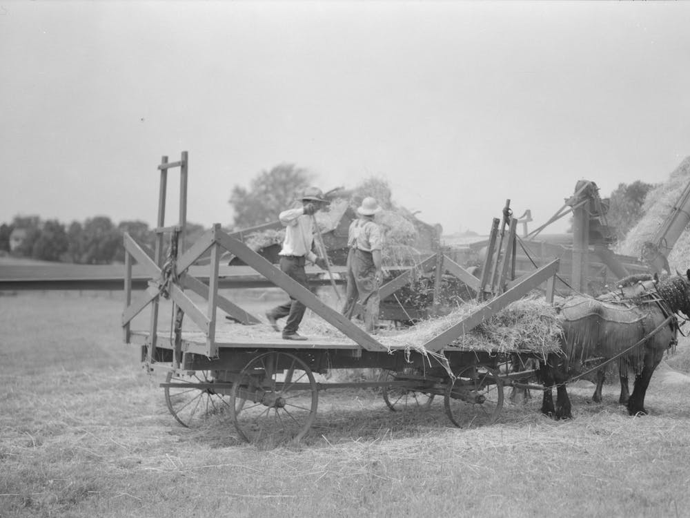 Threshing Oats Near Kewanee, Illinois By Russell Lee