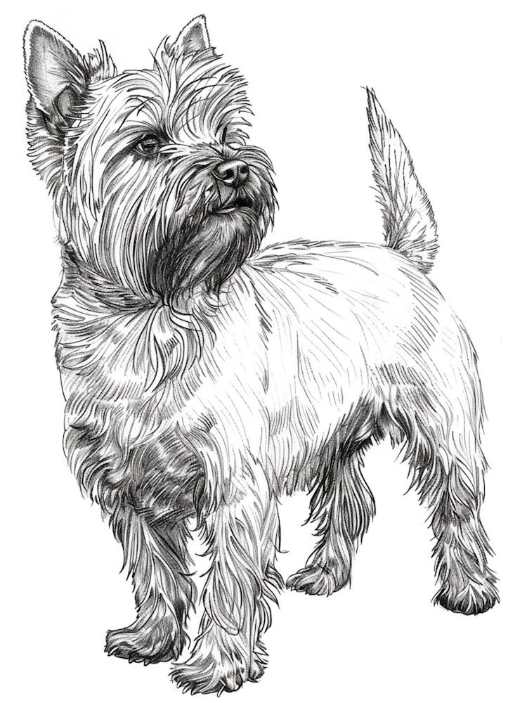 Cute Terrier Line Sketch