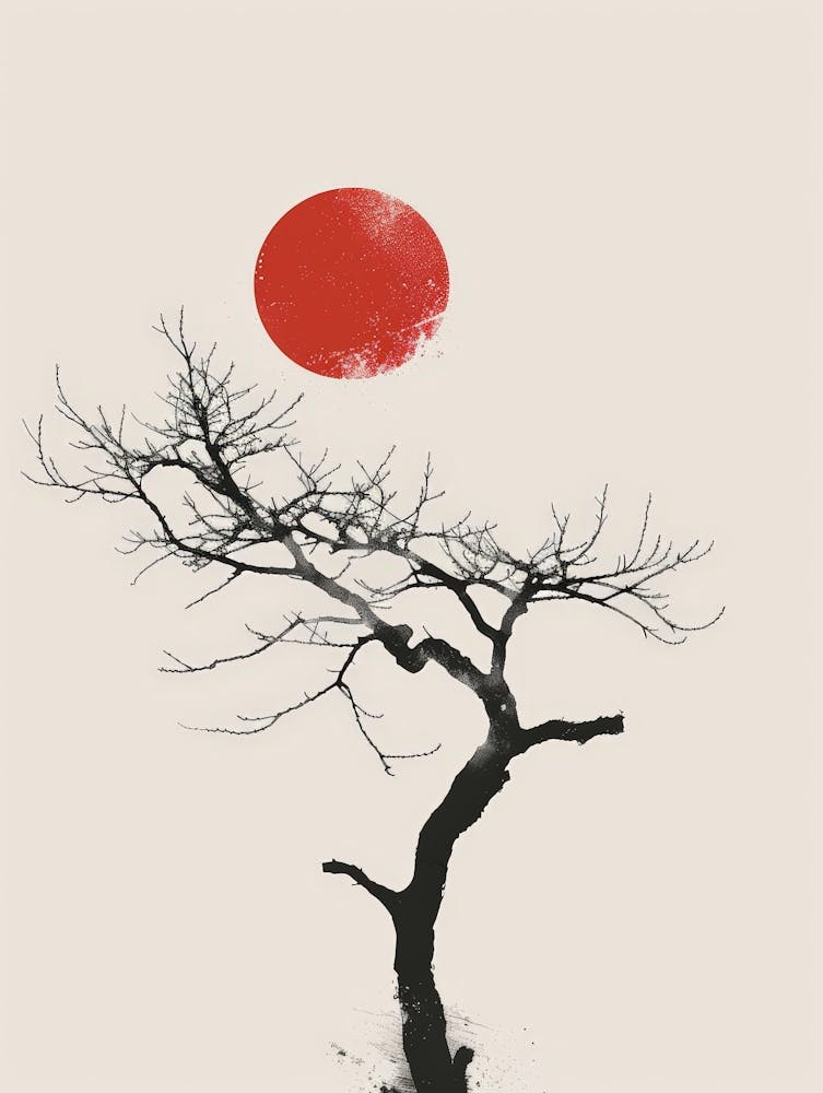 Tree With Red Sun