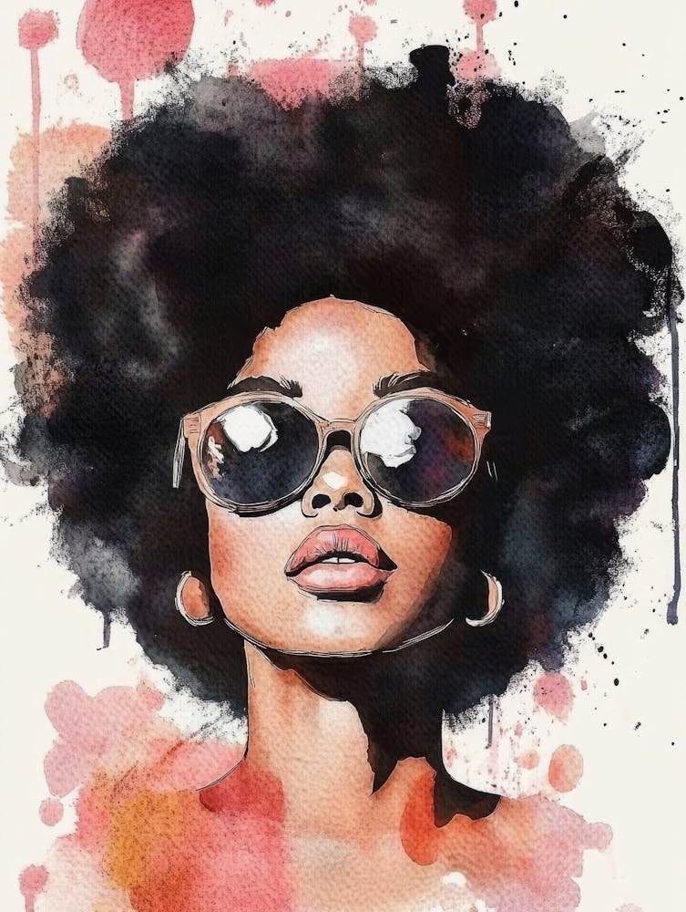 Afro Girl With Sunglasses 2