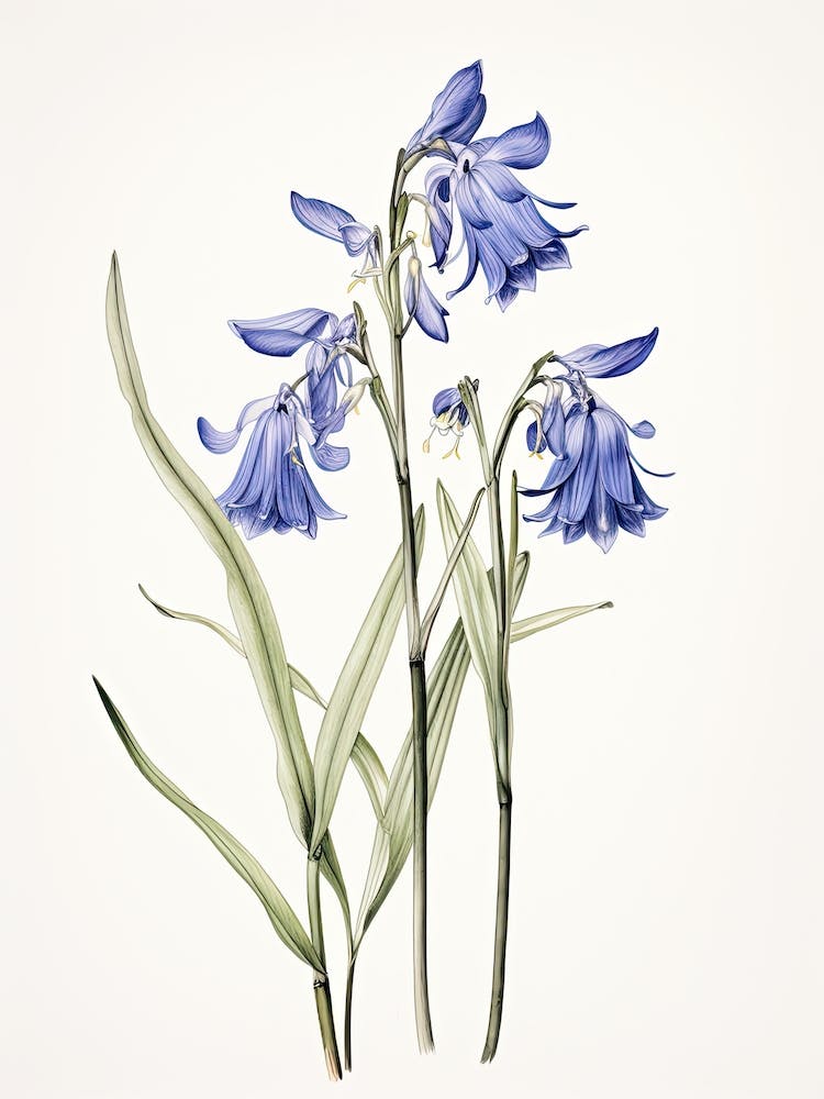 Bluebells Flower Vintage Botanical 0