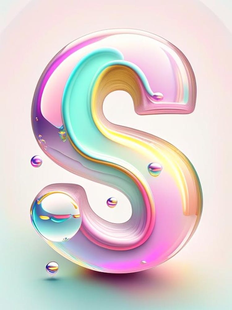 S, Alphabet Bubble Rainbow 3