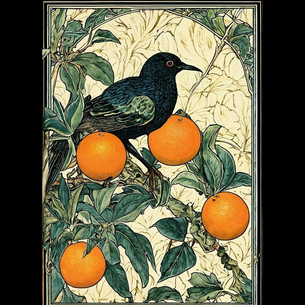 Bird On An Orange Tree