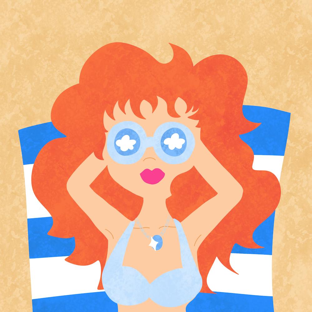 Modern beach house decoration - swimming at the beach