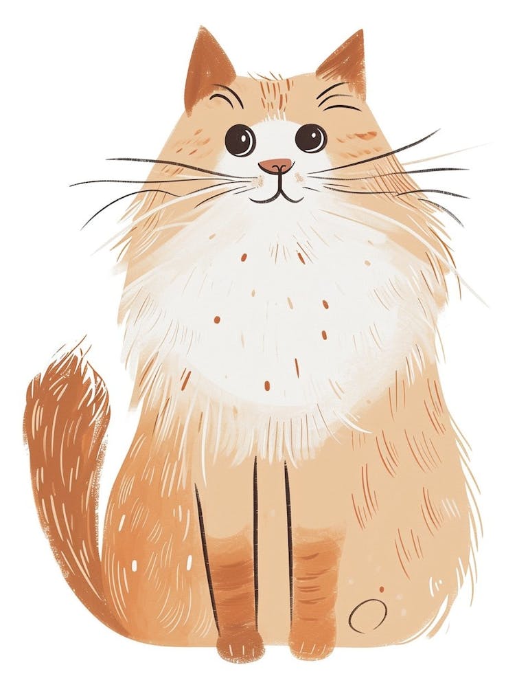 Siberian Cat Clipart Illustration 3
