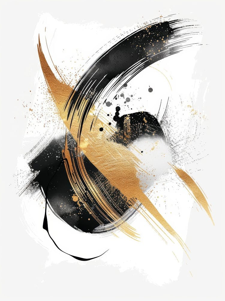 Abstract Black And Gold Canvas Print 20