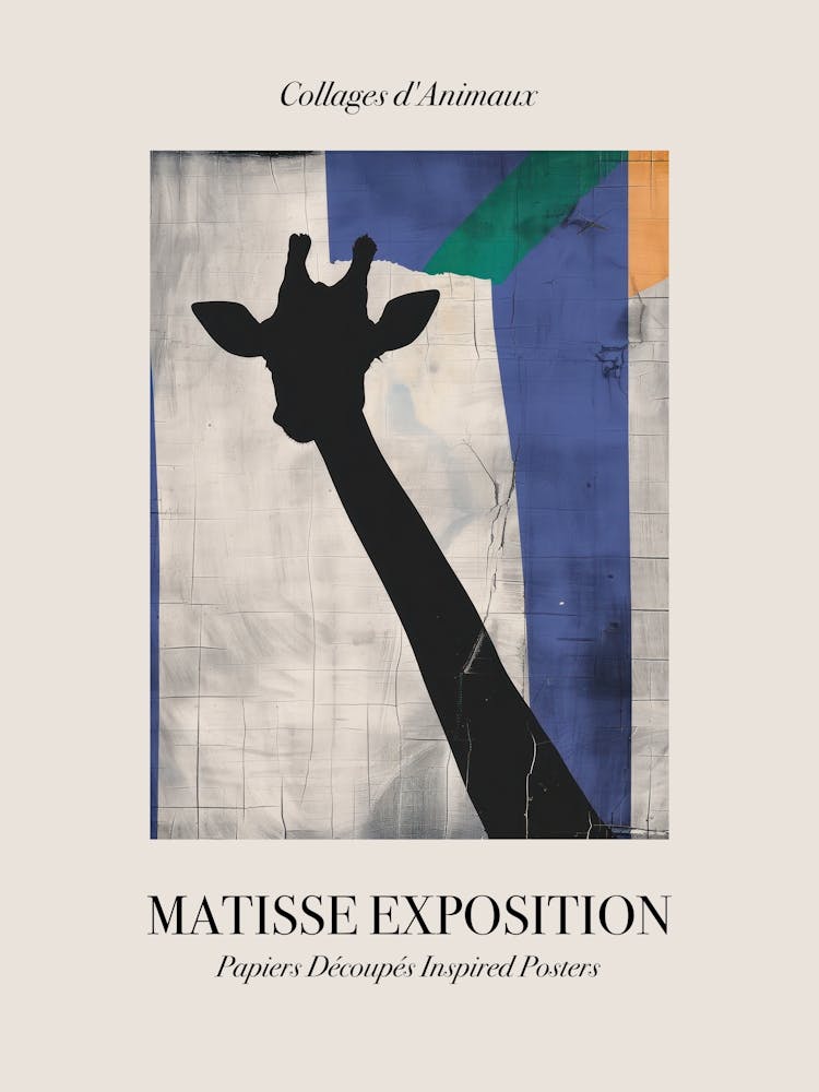 Giraffe 6 Matisse Inspired Exposition Animals Poster