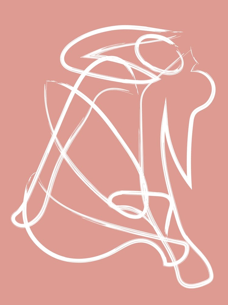 Deconstructed Lines Figure Pink Bedroom