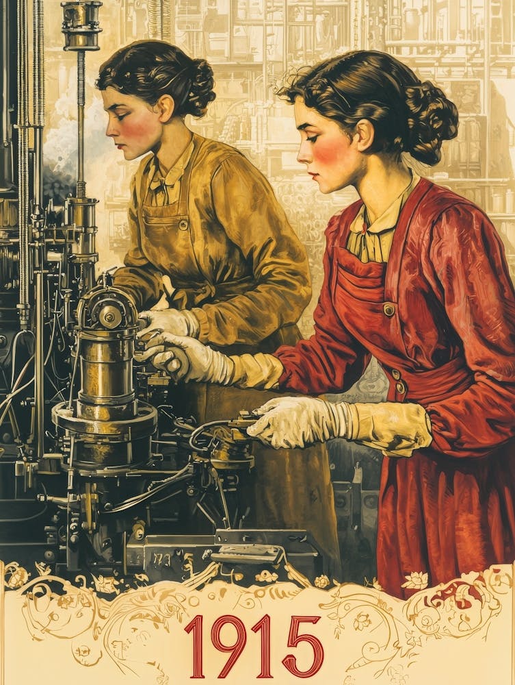 Aihrgdesign A Vintage Poster Showing Women Working In Factori 293d9267 6b65 41e4 B795 1138c47f329c 3