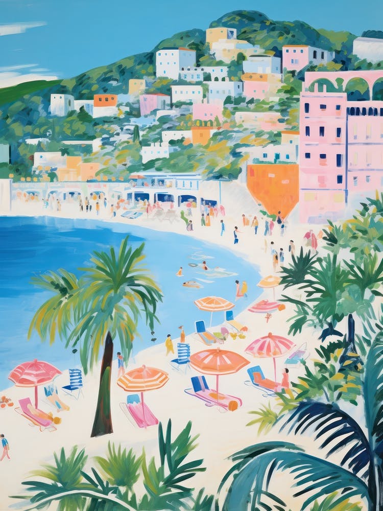 Ischia Italien Beach Club Lido Aquarell 4