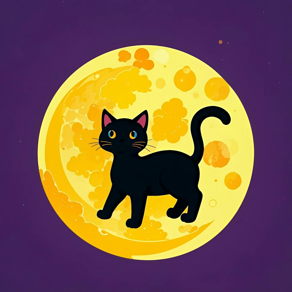 Black Cat On The Moon