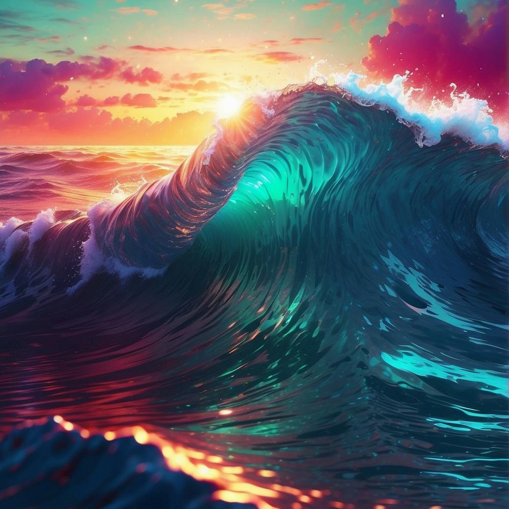 Sunset Ocean Wave
