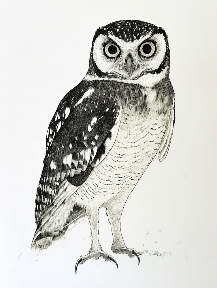 Spectacled Owl Drawing 2