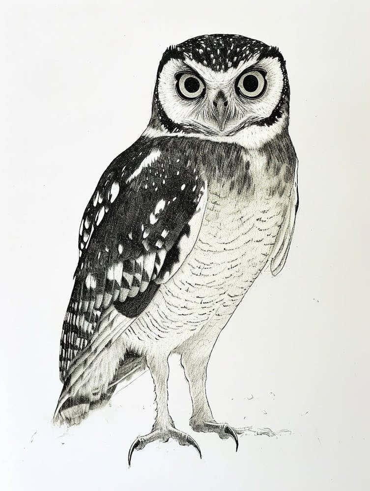 Spectacled Owl Drawing 2