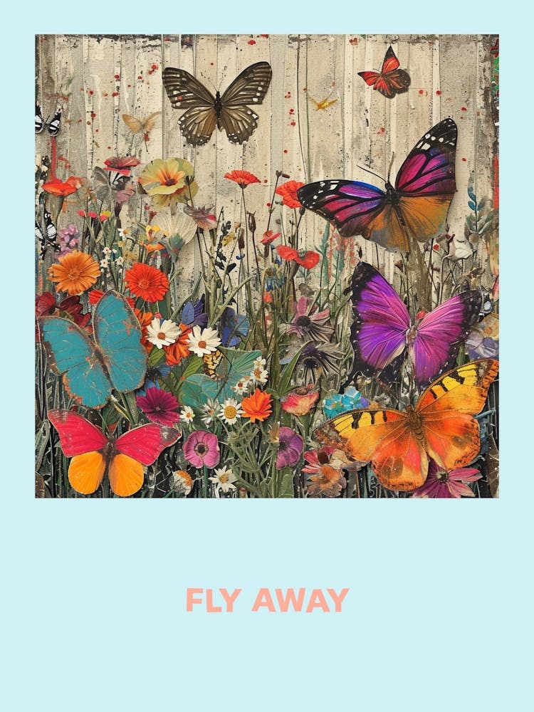 Fly Away Butterfly Collage 1