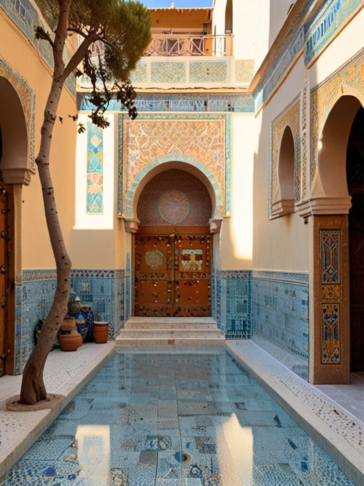 Courtyard Of A House In Morocco