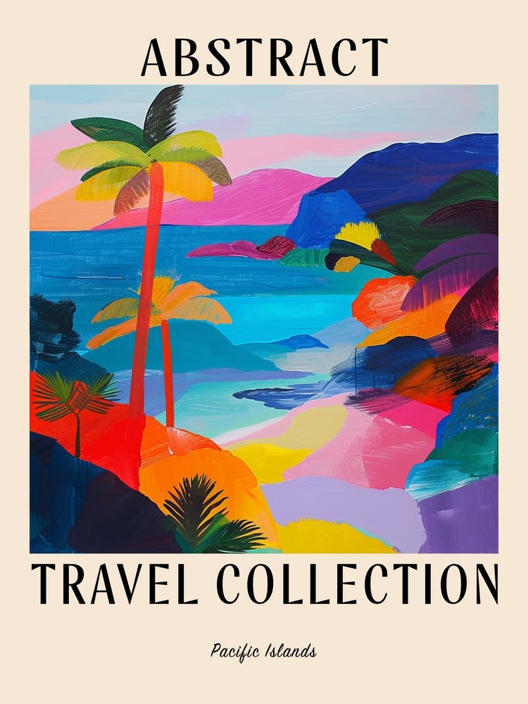 Abstract Travel Collection Poster Pacific Islands 2