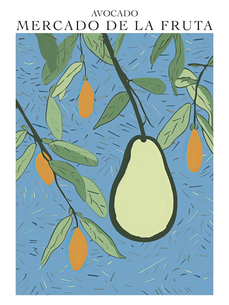 Mercado De La Fruta Avocado Illustration 4 Poster
