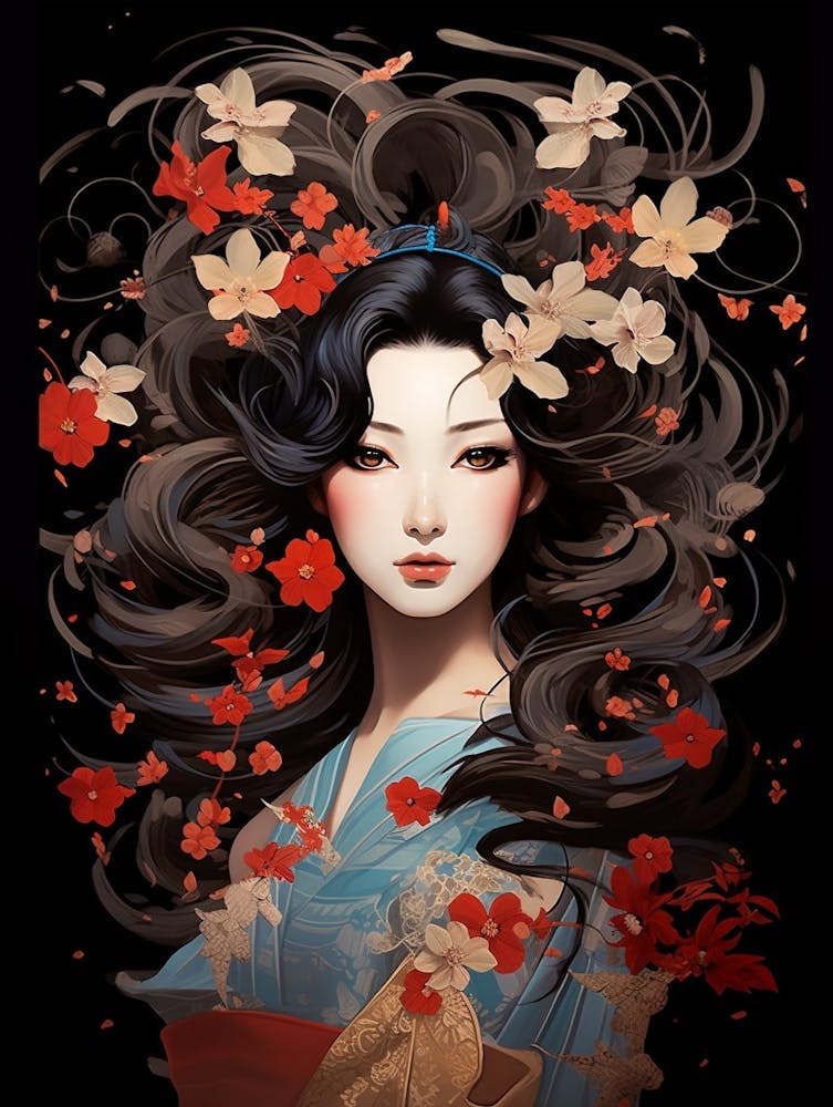 Geisha Japanischer Stil Illustration 7