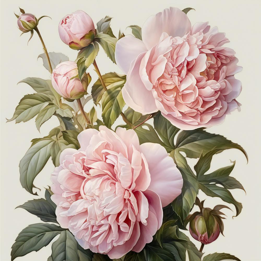  Botanical Painting Of Peonies