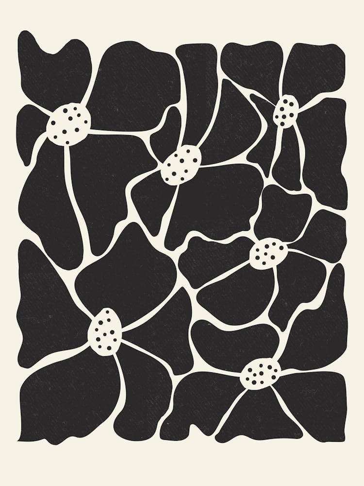 Black And White Minimalistic Florals