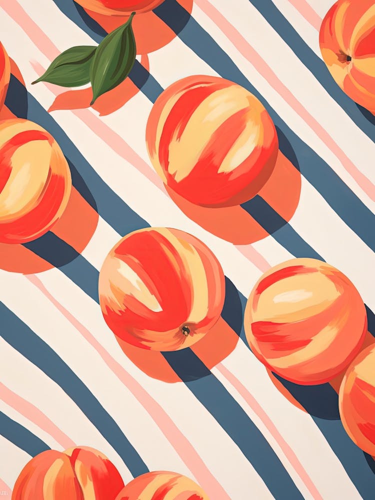 Peaches Fruit Summer Illustration 6