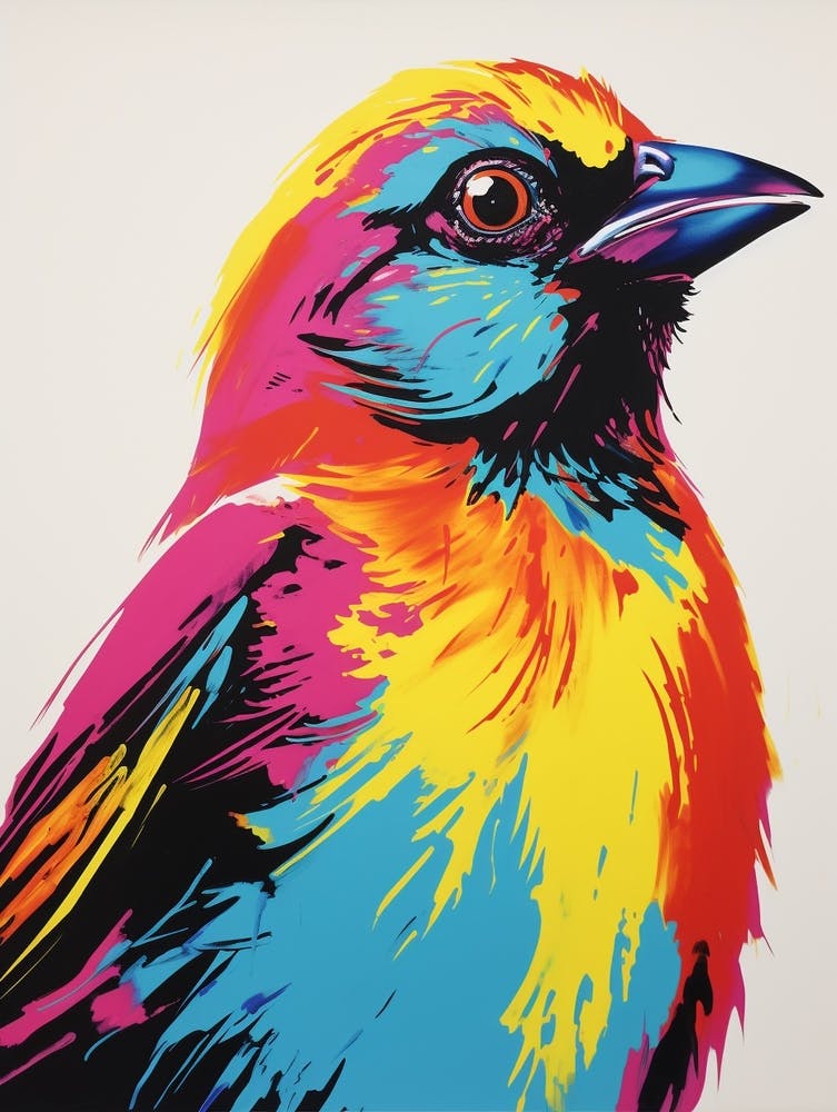 Andy Warhol Style Bird Cowbird 3