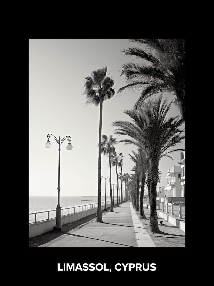 Poster Of Limassol, Cyprus, Mediterranean Black And White Photography Analogue 2