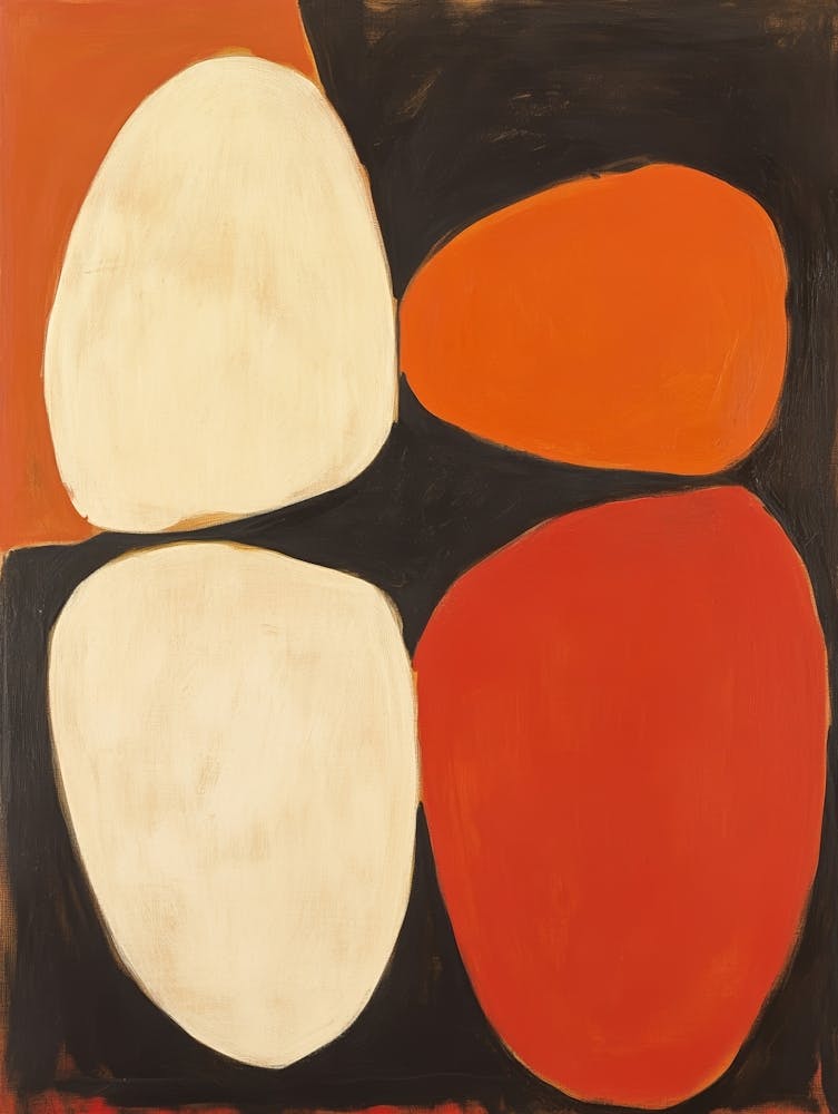 'Three Orange Shapes' Art