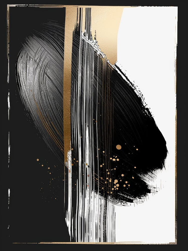 Abstract Black And Gold Canvas Print 29