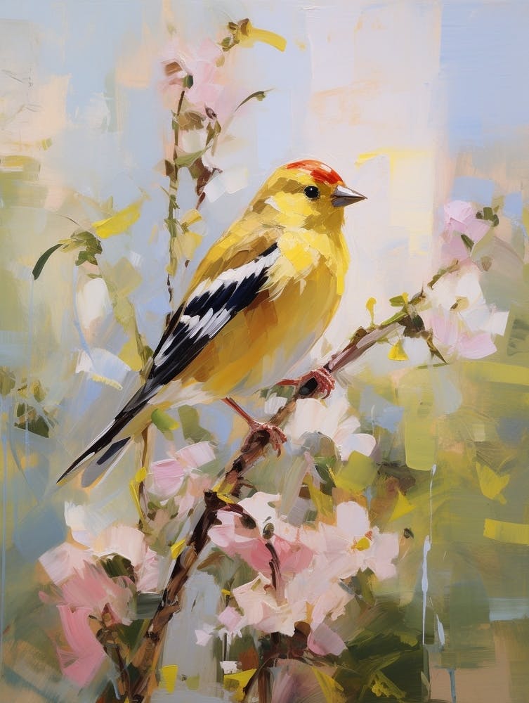 Bird Painting American Goldfinch 4
