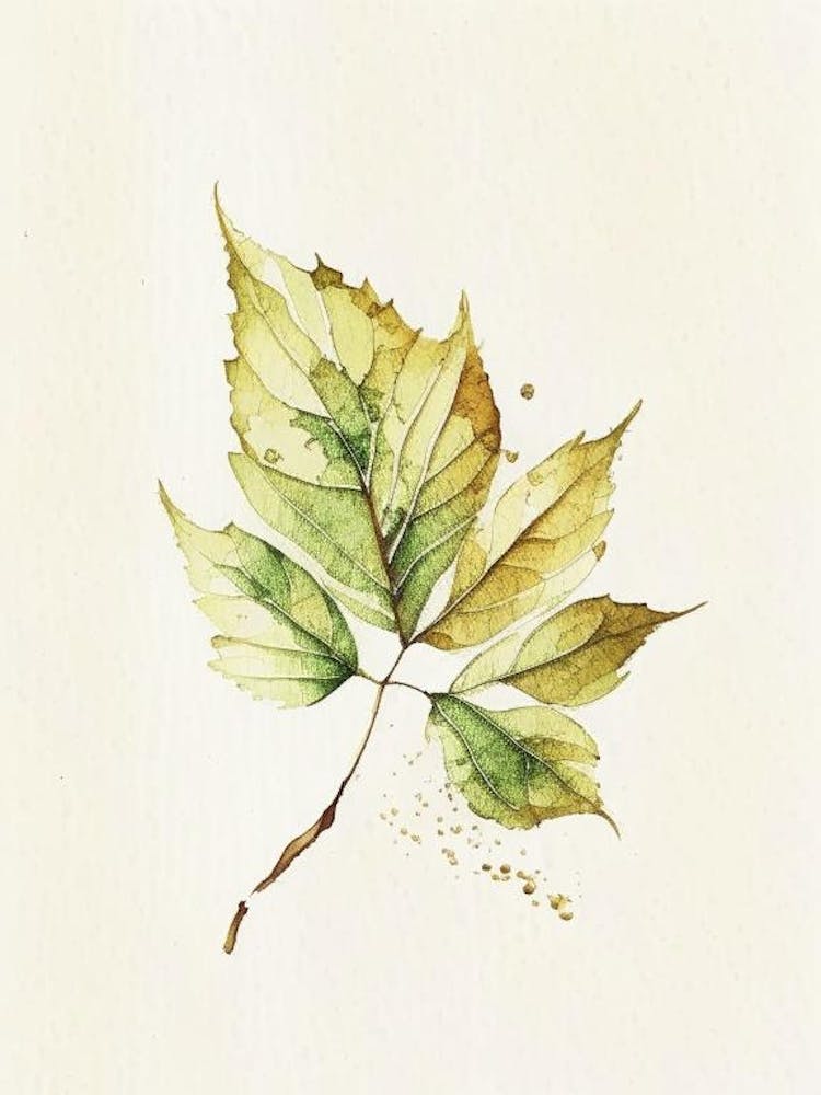 Walnuts Leaf Minimalist Watercolour