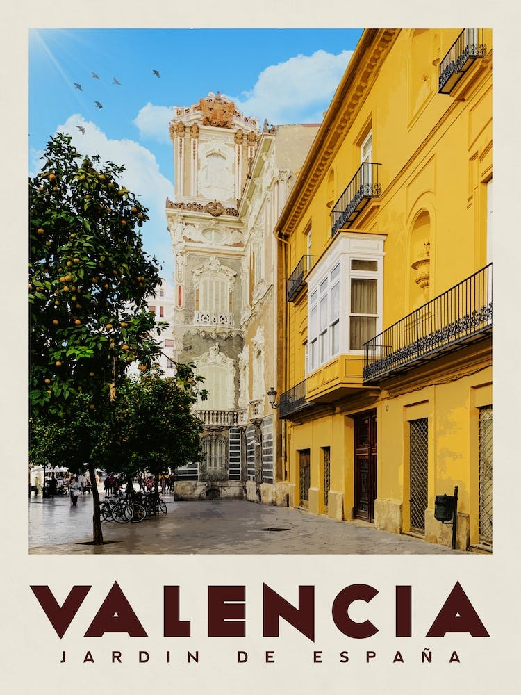 Valencia Spain Travel Poster