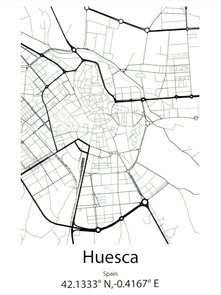 Huesca,Spain Minimalist Map