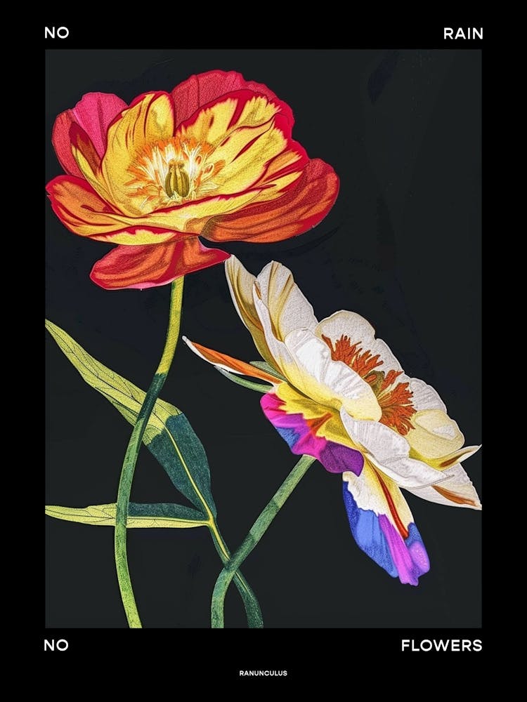 No Rain No Flowers Poster Ranunculus 3
