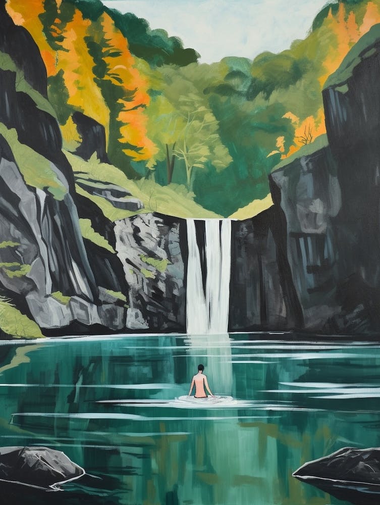 Wild Swimming At Sgwd Yr Eira Waterfall Wales