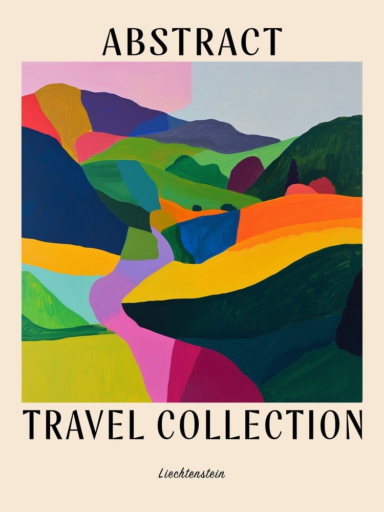 Abstract Travel Collection Poster Liechtenstein 3