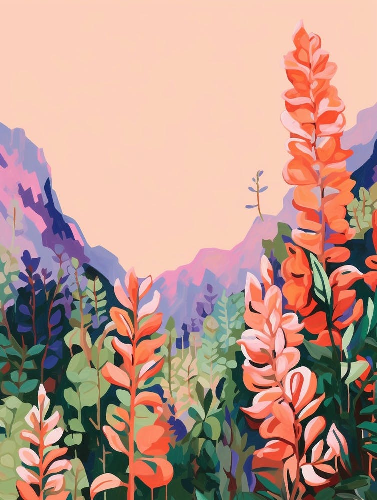 Boho Wildflower Painting Lupine 1