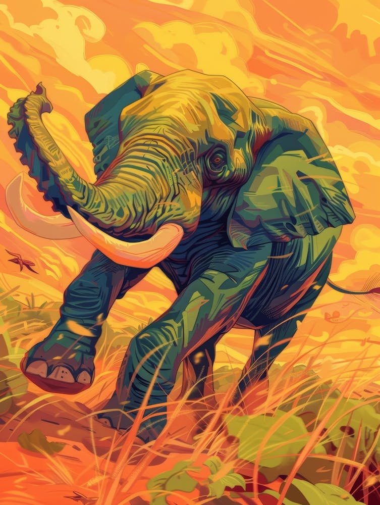 Elephant In The Grass 1