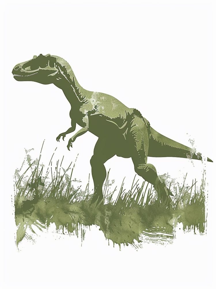Silhouette de dinosaure vert 6